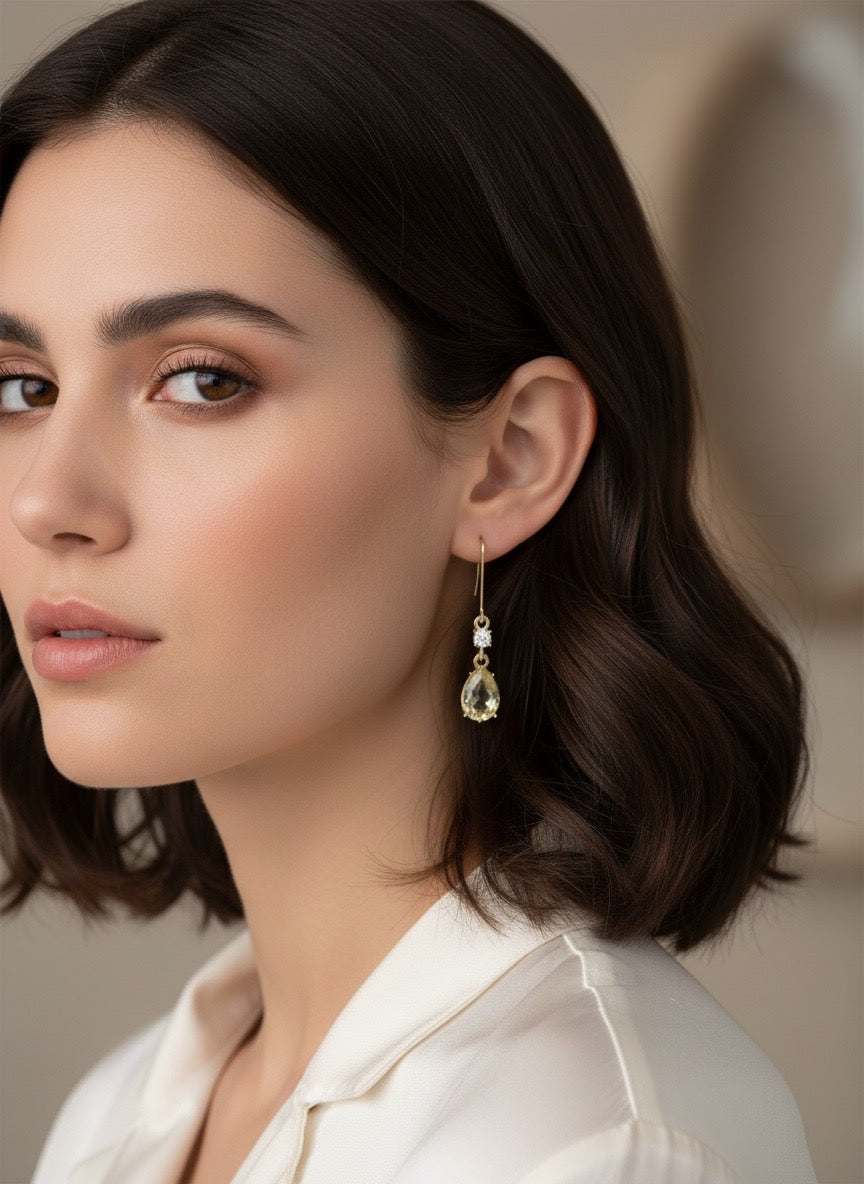 Champagne Crystal Teardrop Earrings
