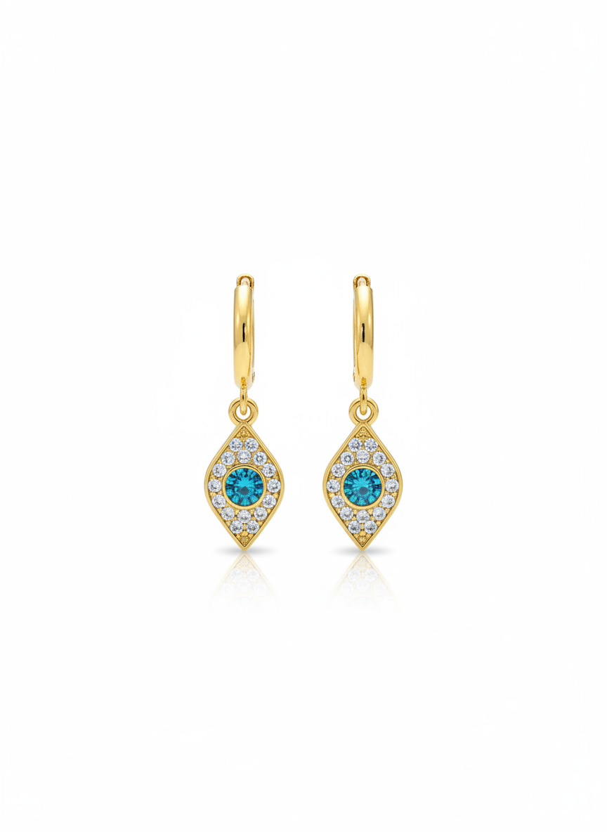 Teal Crystal Drop Huggies
