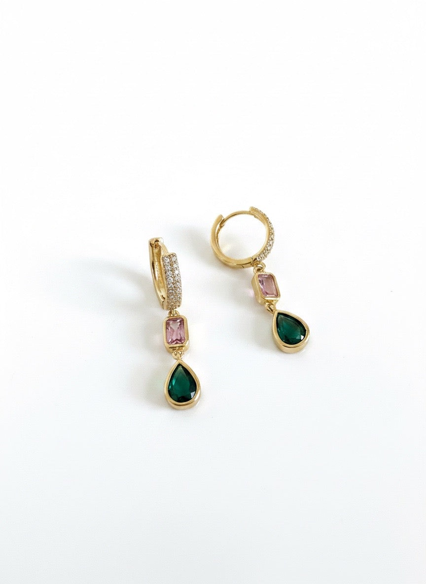 Emerald Blush Huggie Drops