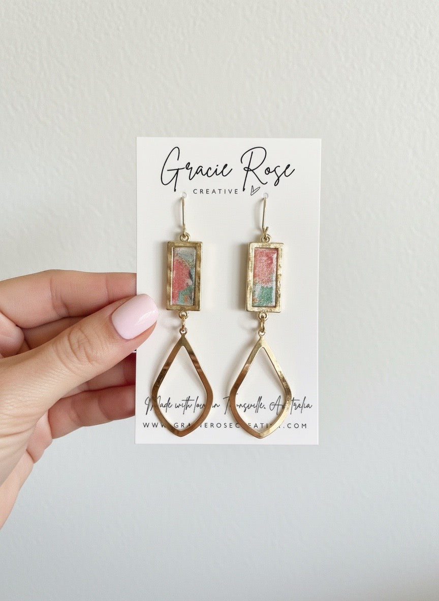 Floral Shimmer Teardrop Earrings