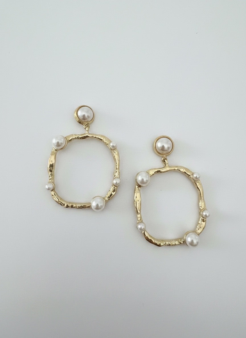 Studded Pearl Halo Drops