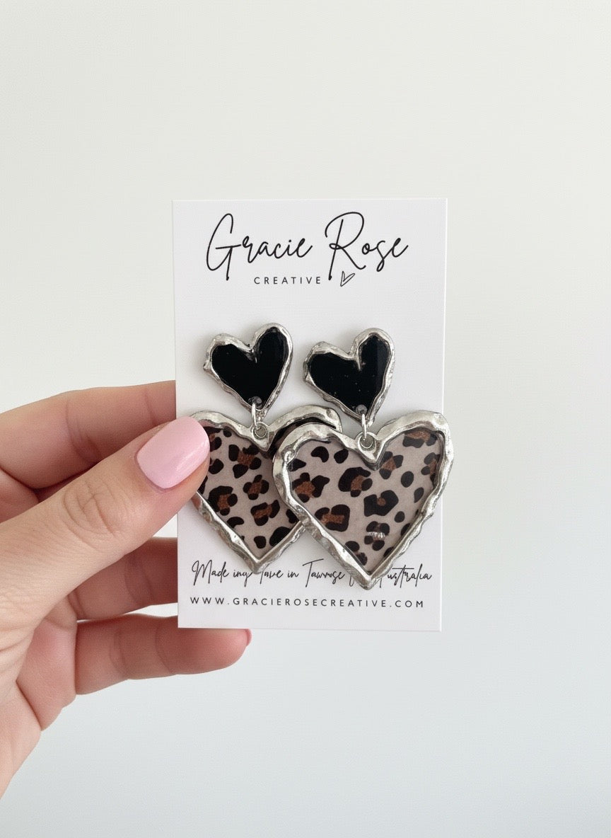 Cross Your Heart (silver black leopard)