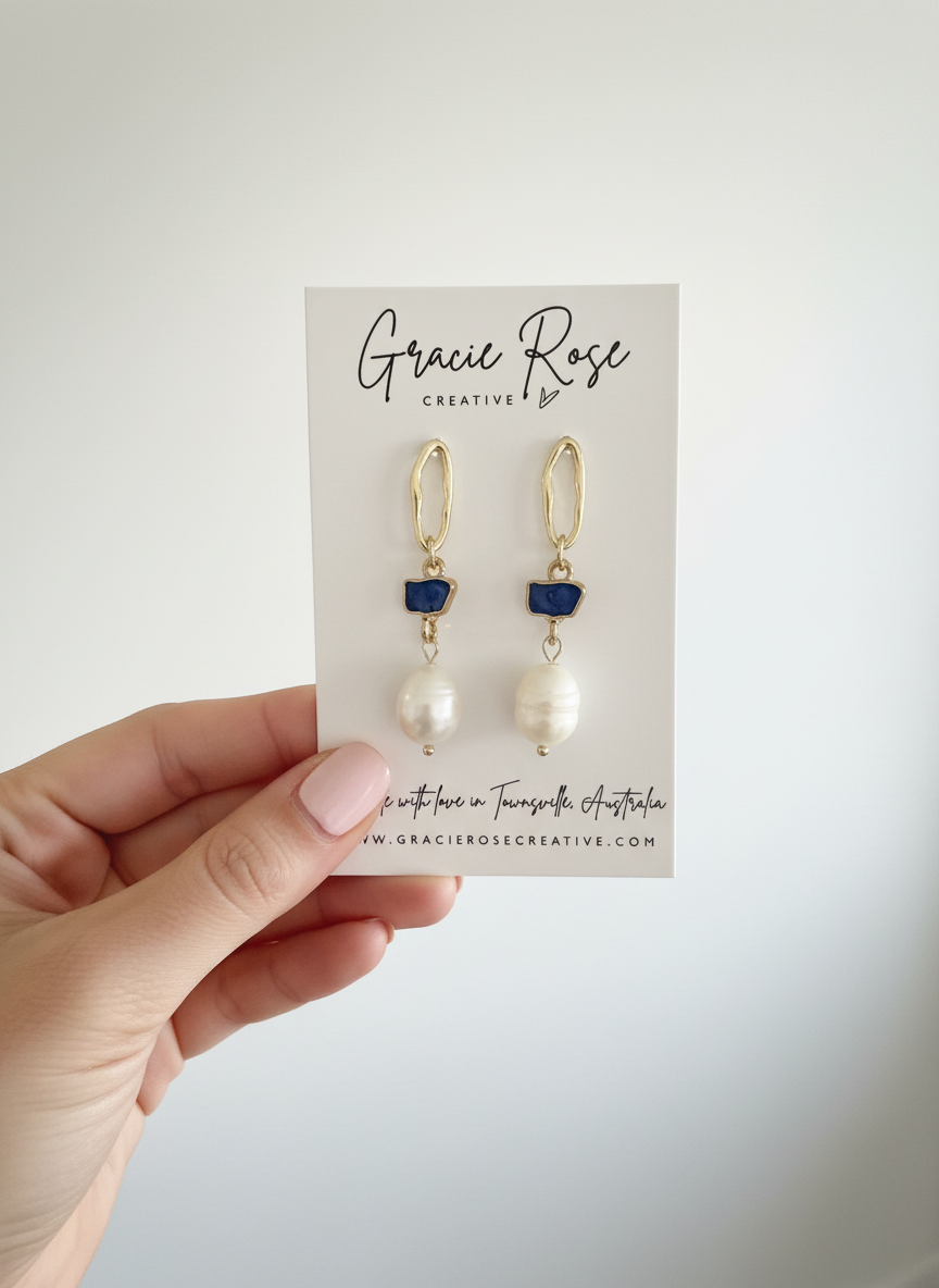 Sapphire Tide Pearl Drops