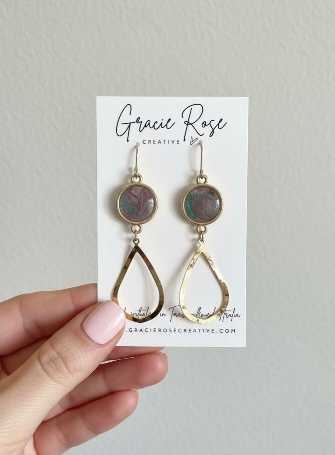 Luna Mist Teardrop Earrings