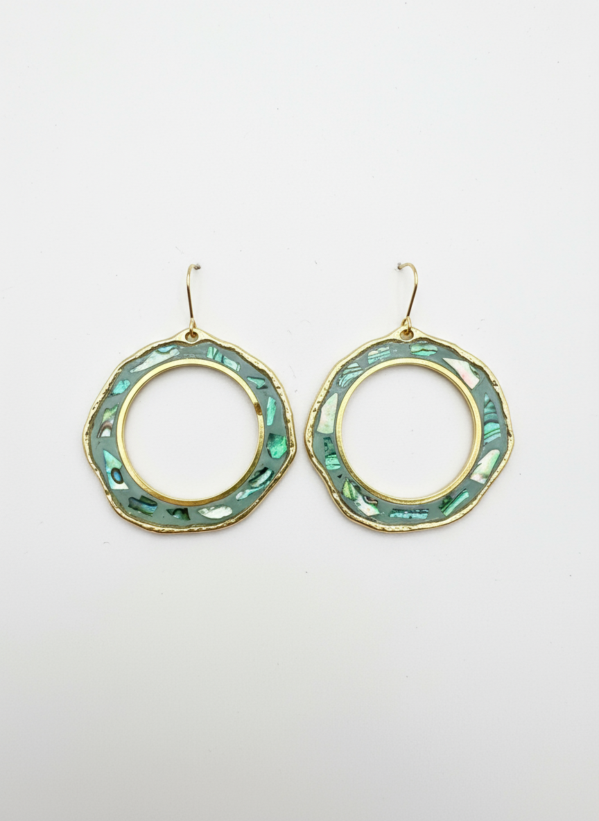 Sage Mosaic Hoops