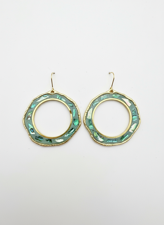 Sage Mosaic Hoops
