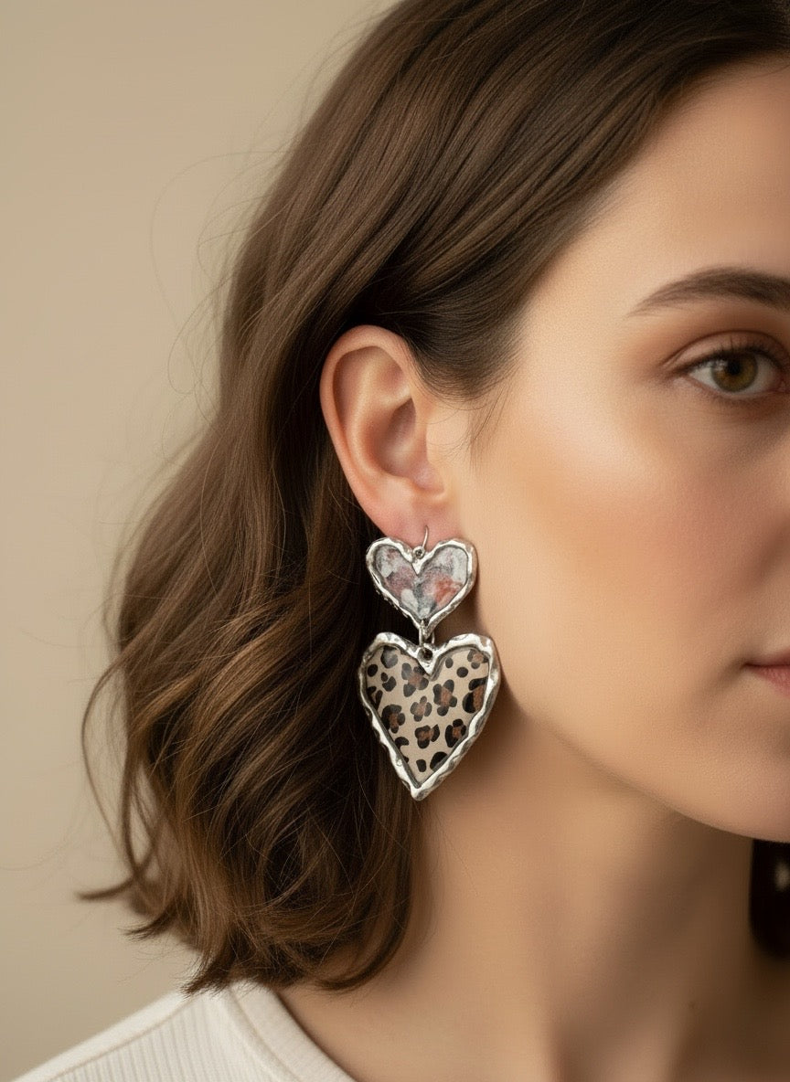 Cross Your Heart (silver floral leopard)