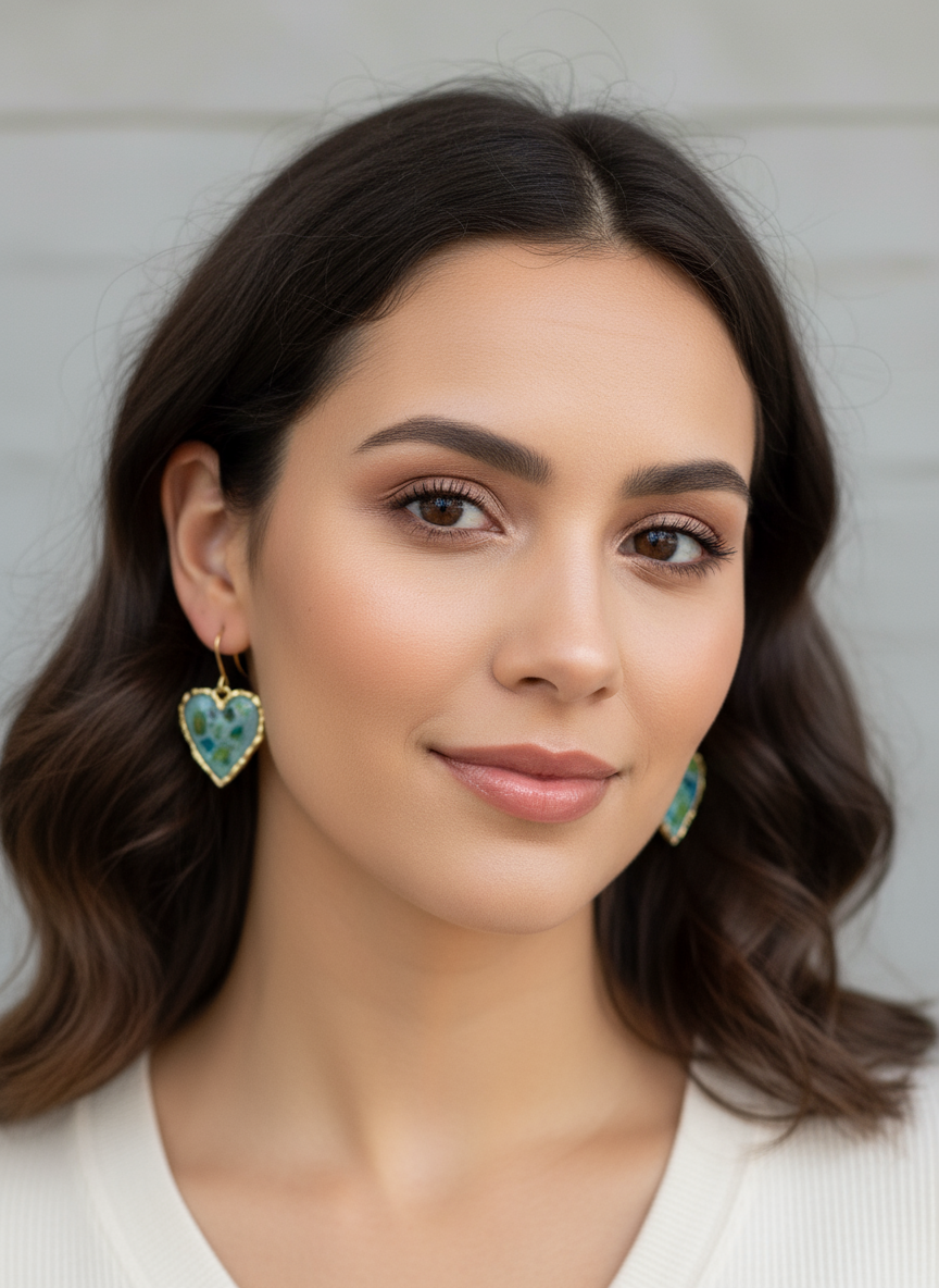 Sage Mosaic Mini Hearts