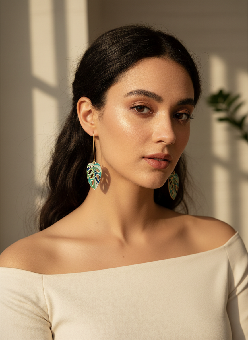 Rainforest Muse Leaf Earrings