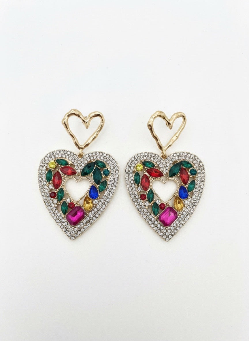 Jewel Heart Crystal Drops