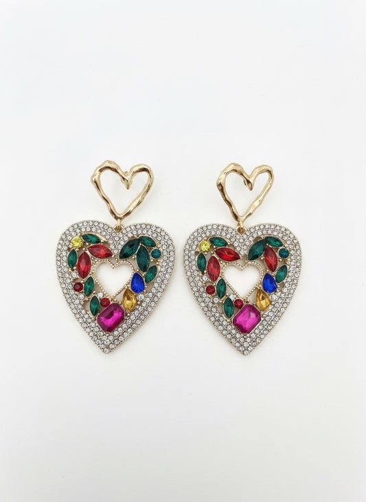 Jewel Heart Crystal Drops