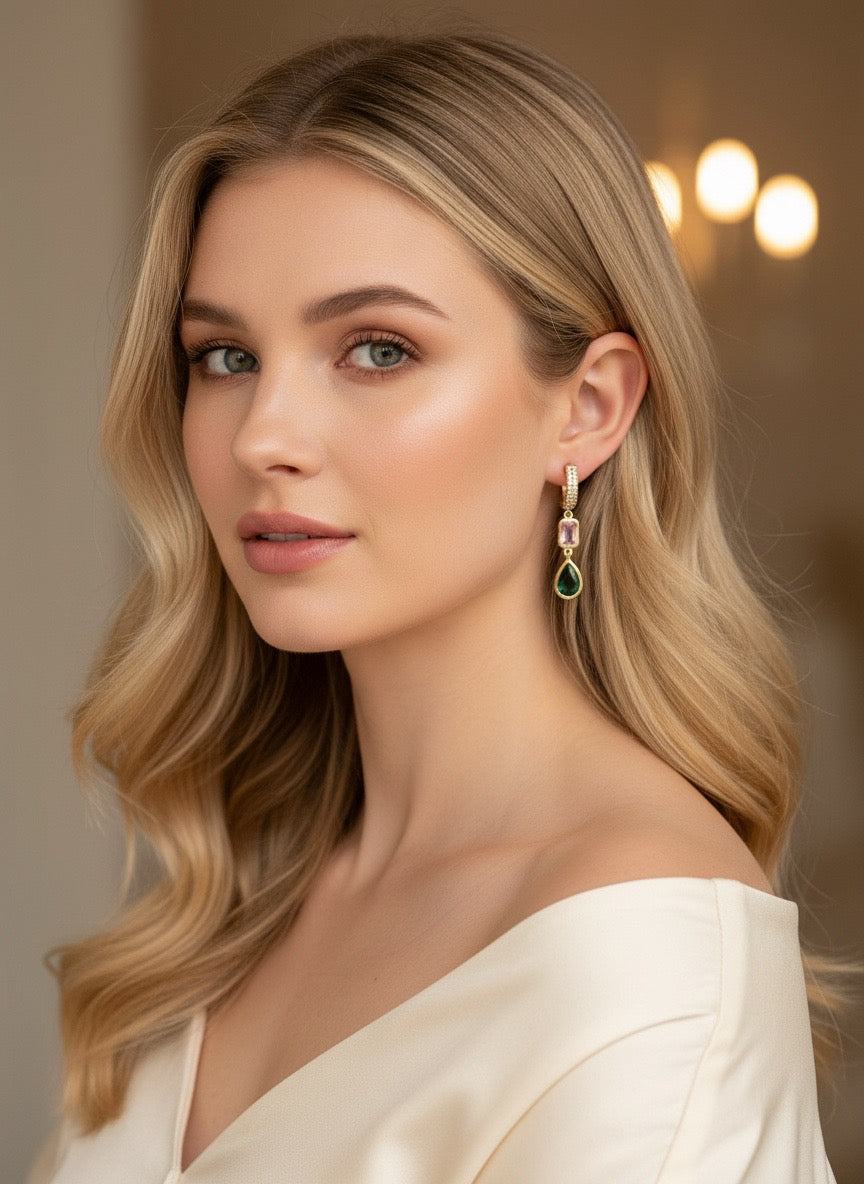 Emerald Blush Huggie Drops