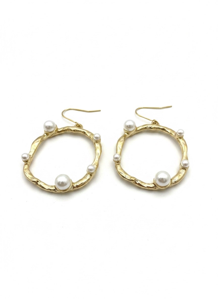 Gilded Pearl Halo Drops