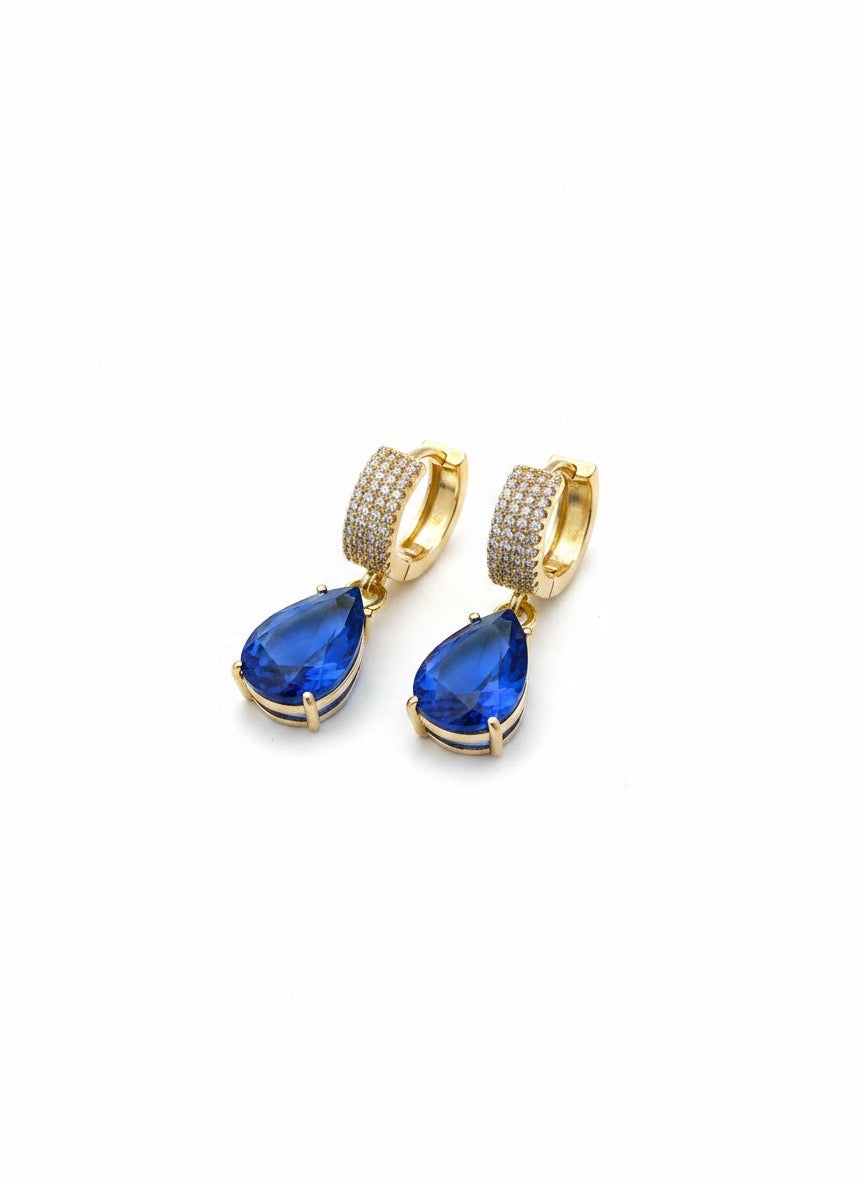 Sapphire Luxe Huggie Drops