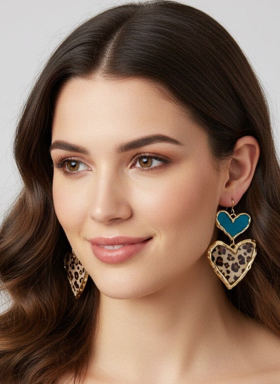 Cross Your Heart (turquoise leopard)