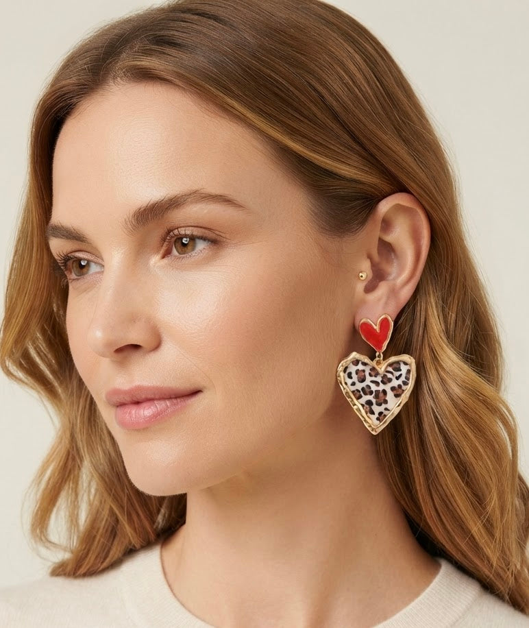 Cross Your Heart (mini red leopard)