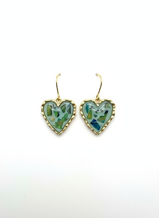 Sage Mosaic Mini Hearts