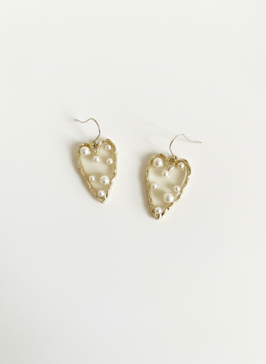 Opulent Heart Pearl Drops