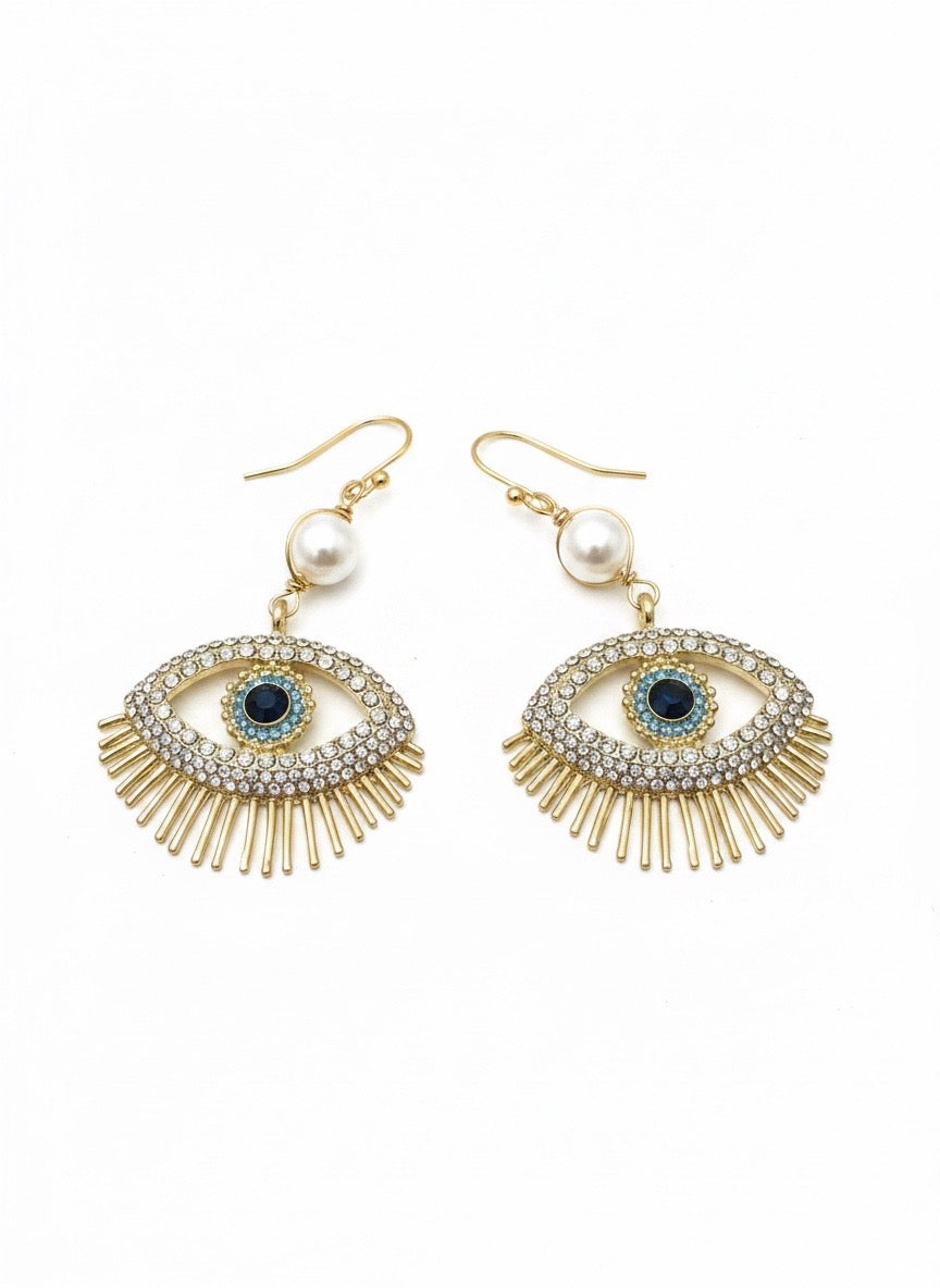 Pearl Evil Eye Statement Drops