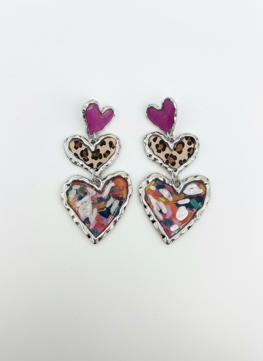 Cross Your Heart (silver magenta pink)