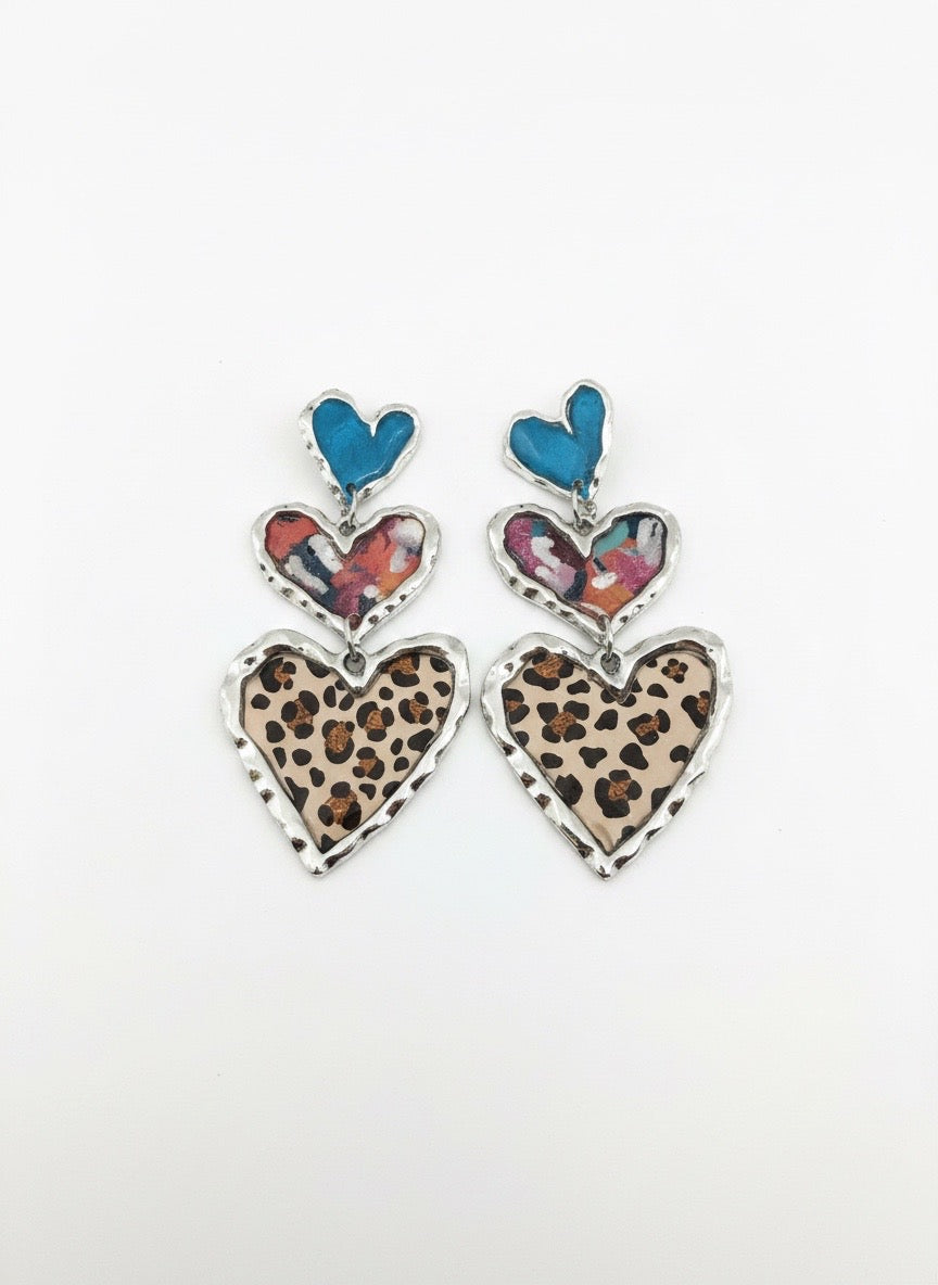 Cross Your Heart (silver deep turquoise)