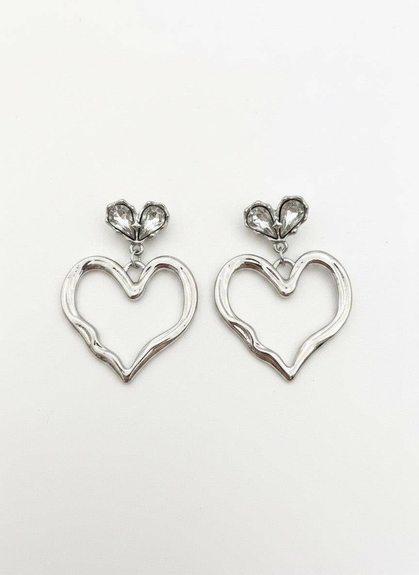 Juliet Silver Heart Drops