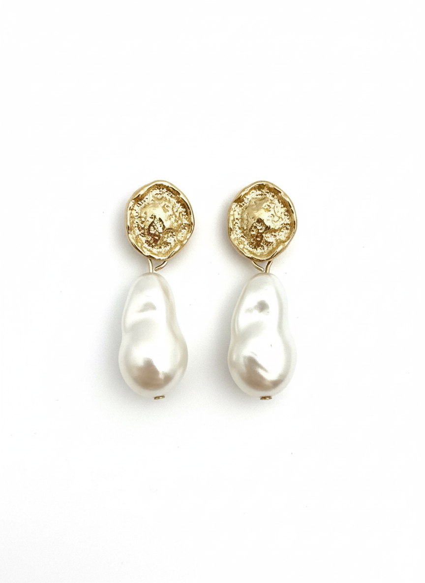 gold pearl earrings, pearl drop earrings Australia, elegant earrings, handmade earrings Australia, gold drop earrings, pearl jewellery, timeless earrings, bridal earrings, minimalist gold earrings, Gracie Rose Creative earrings