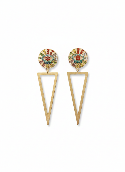 Prism Evil Eye Stud Drops