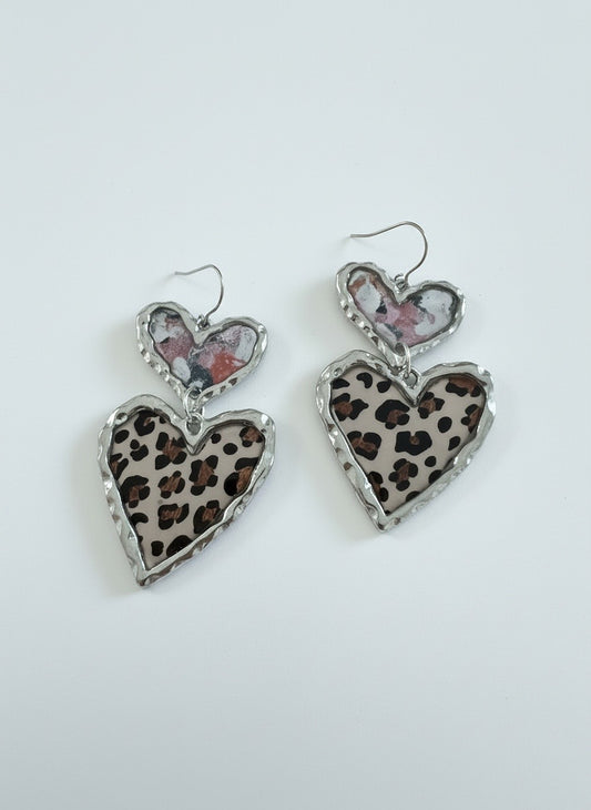 Cross Your Heart (silver floral leopard)
