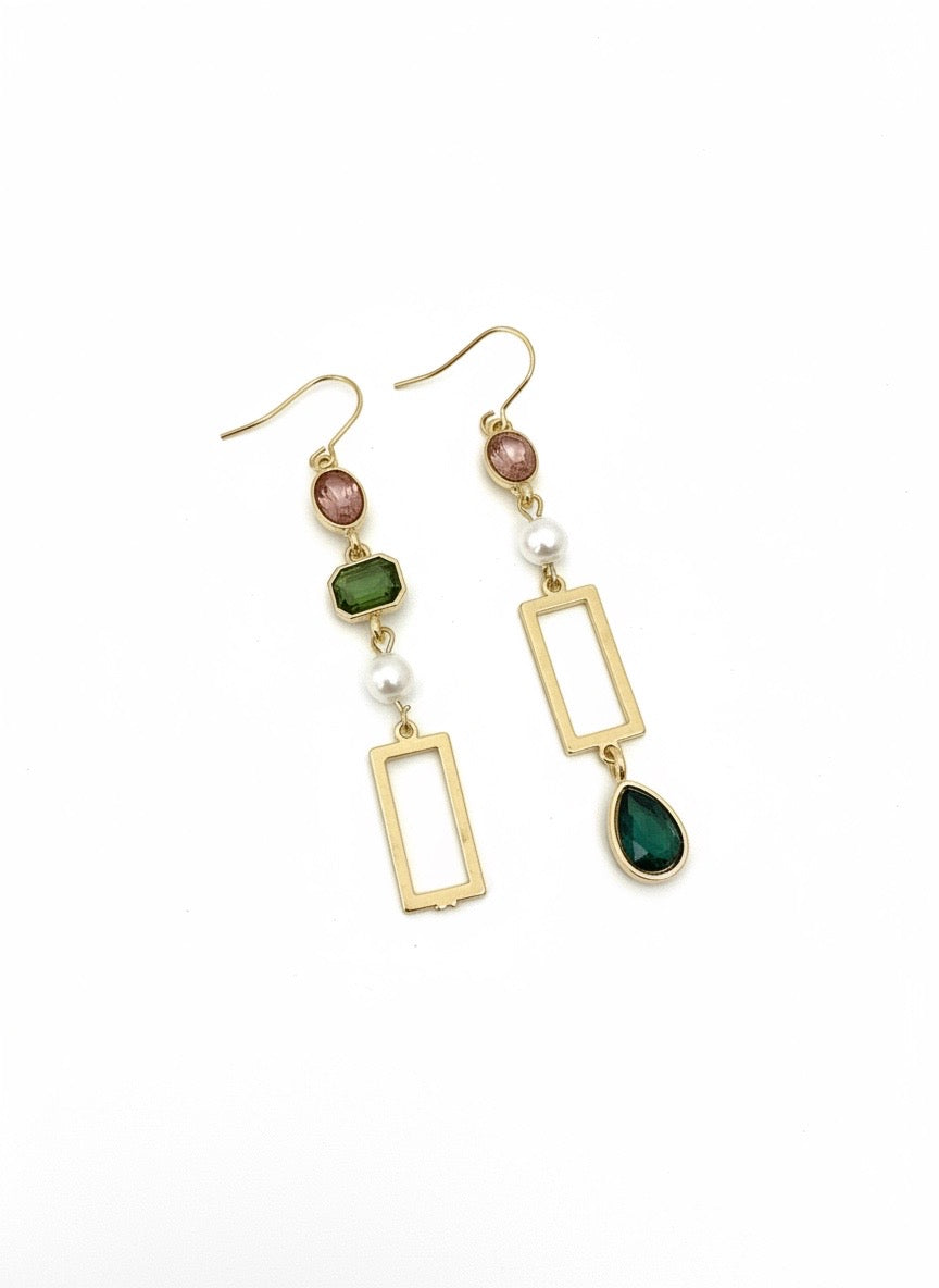 Emerald Blush Geometric Drops