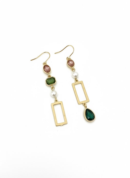 Emerald Blush Geometric Drops