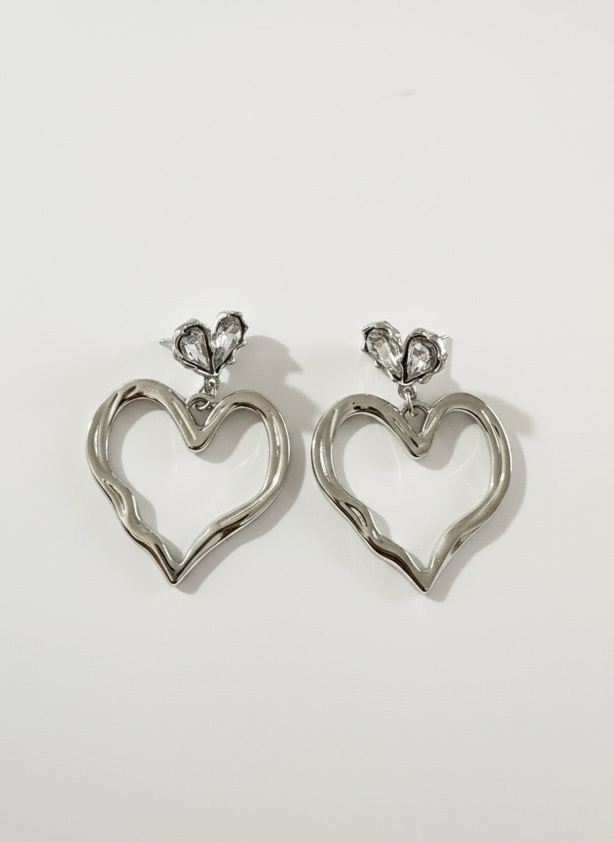 Juliet Silver Heart Drops