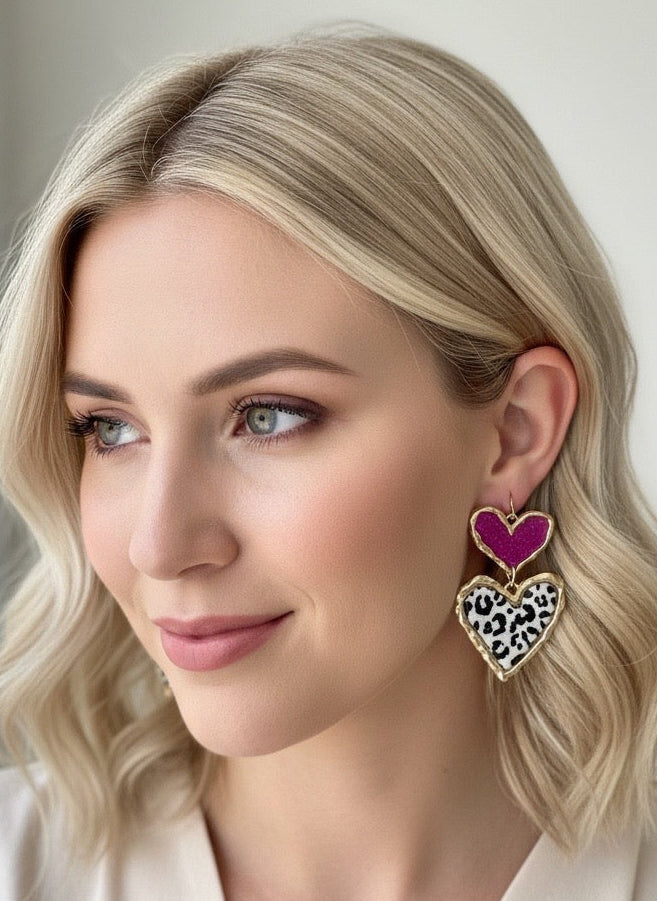 Cross Your Heart (magenta leopard)