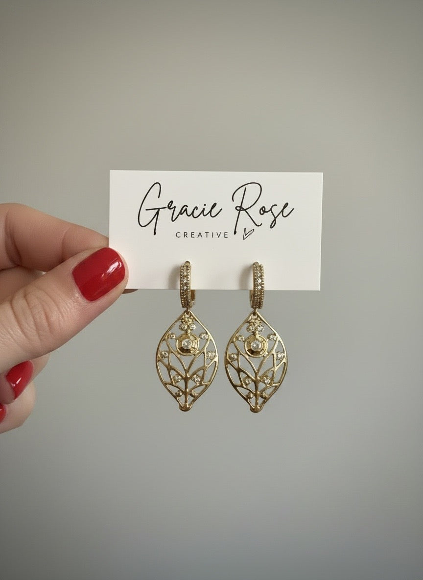 Gilded Vine Crystal Drops