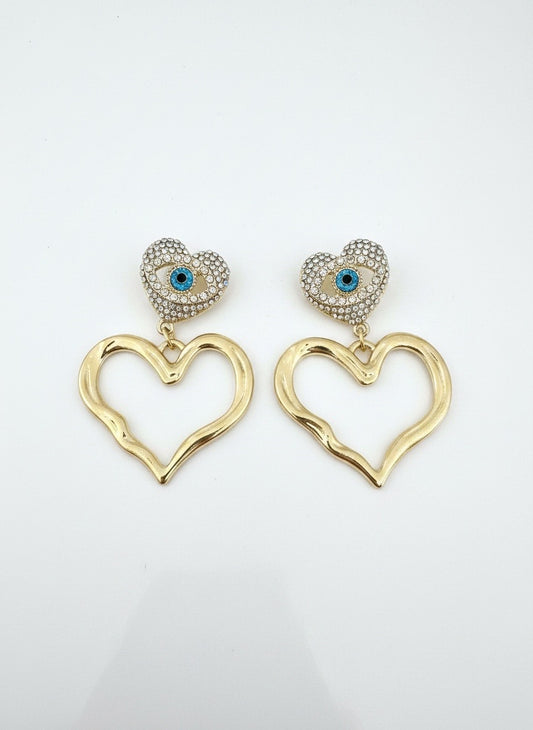 Golden Evil Eye Heart Drops