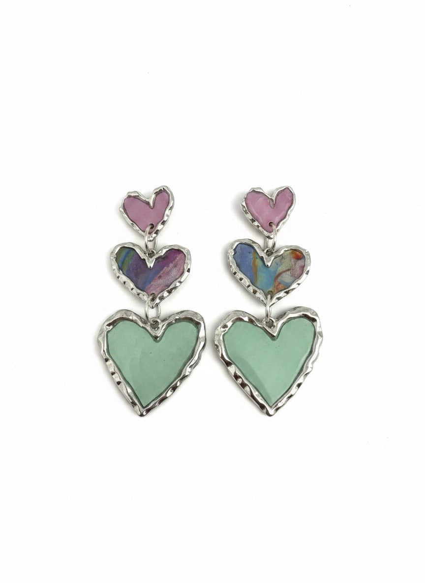 Sage Marbled Hearts