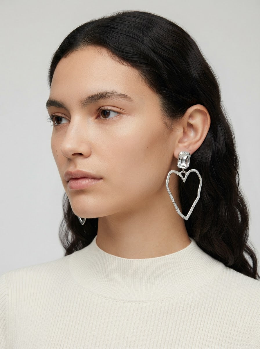 Silver Crystal Heartbeat Drops