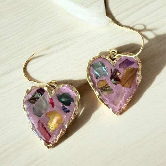 Pink Mosaic Mini Hearts