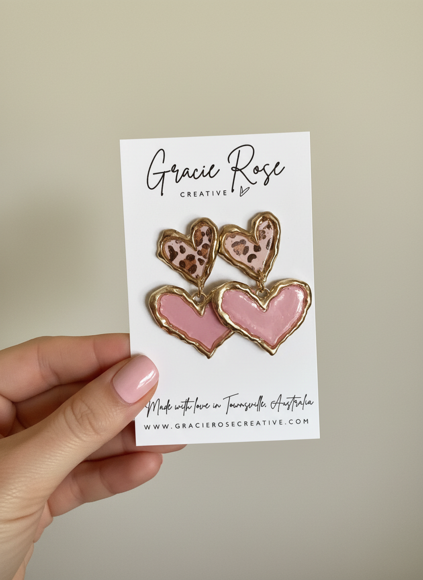 Model wearing Cross Your Heart earrings, highlighting their lightweight design and vibrant colors, adding flair to any outfit for women who love to stand out.