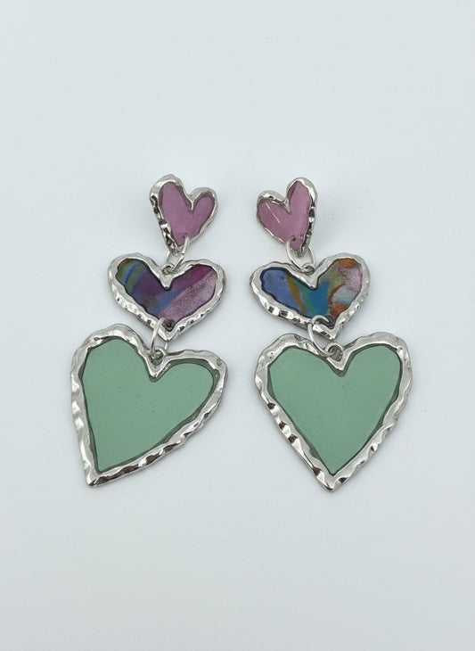 Sage Marbled Hearts
